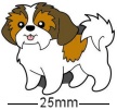 Shih Tzu Dog Brown Badge